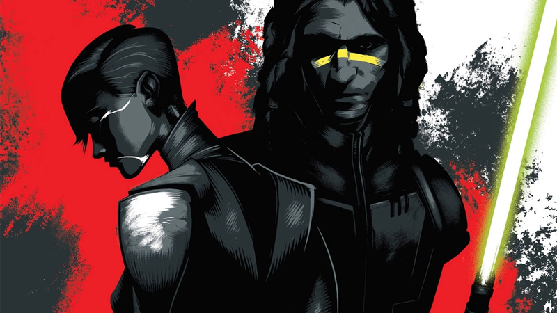 A new-look Ventress and Quinlan Vos on the cover of Dark Disciple.